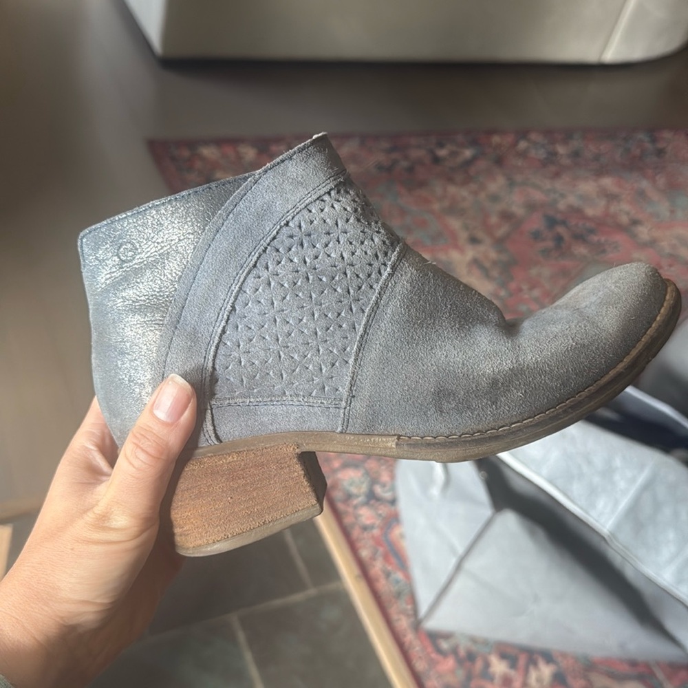 GUC blue suede booties
